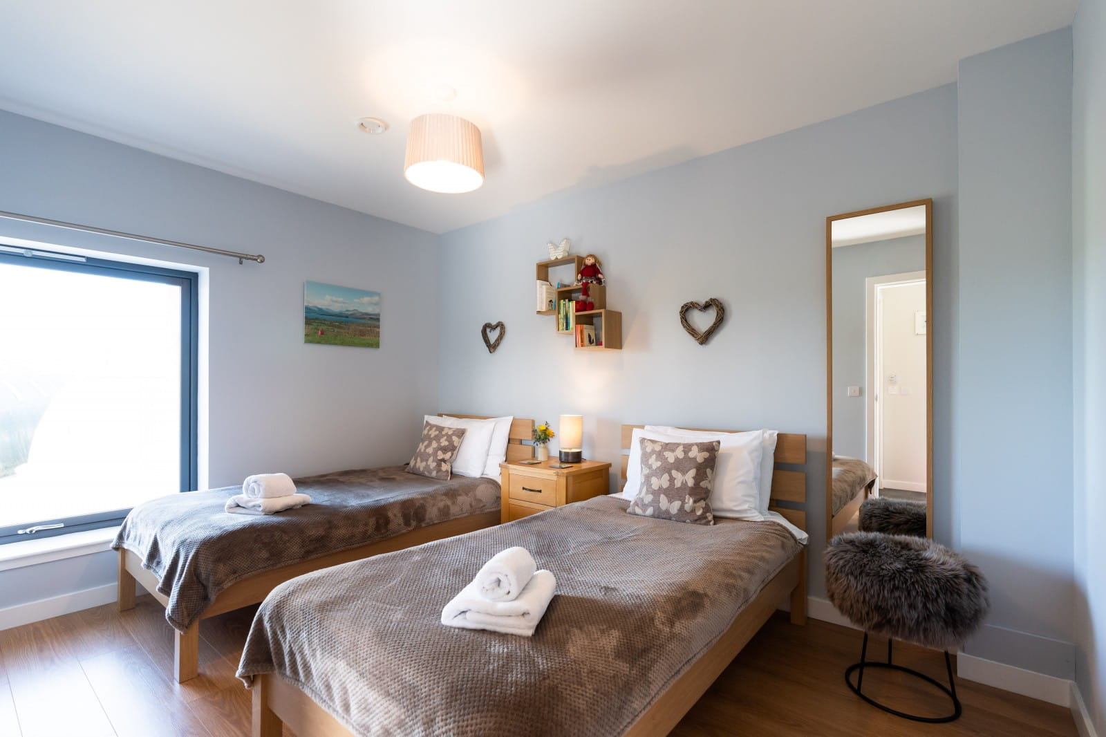 Accessible twin bedroom on the ground floor